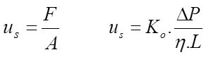 superficial Velocity permeabilty